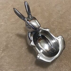 Cast Aluminum Bunny Rabbit Candy Dish